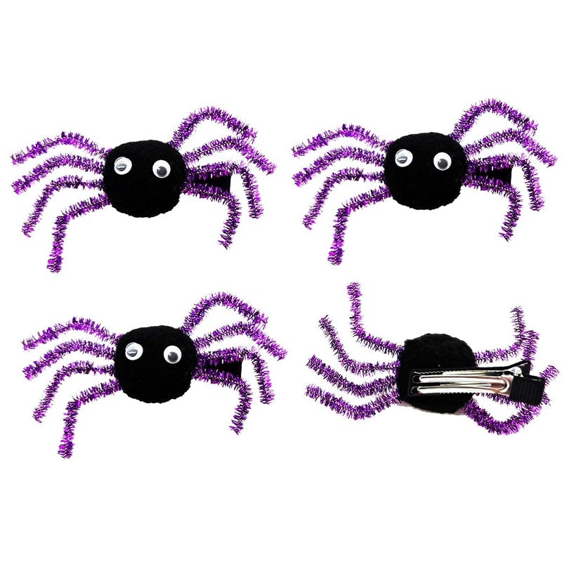 YTAONS Spider Hair Clips for Women Girls, Spider Barrettes Hairpins Halloween Hair Accessories (Purple) - Image 1
